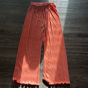 Forever 21 Pink Plisse Wide Leg Pants - Size Medium